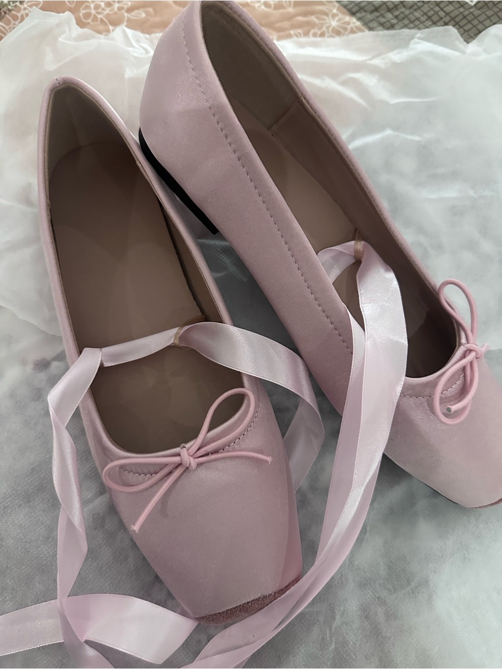 Women's Ballet Flat Satin - Soft Pink Size 37 est 7